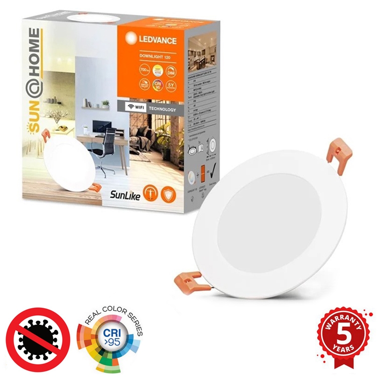 Ledvance - LED Dimmable χωνευτό φωτιστικό SUN@HOME LED/8W/230V 2200-5000K CRI 95 Wi-Fi