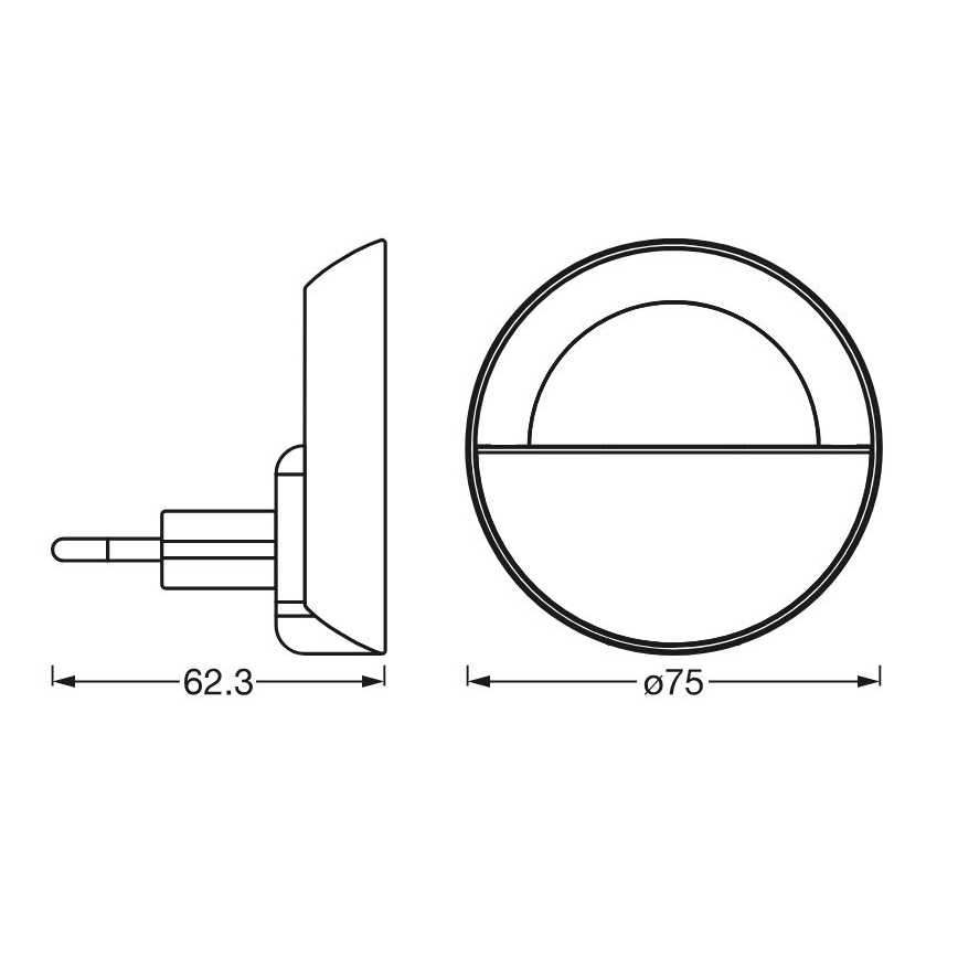 Ledvance - LED Dimming φωτάκι νυκτός LUNETTA LED/0,7W/230V