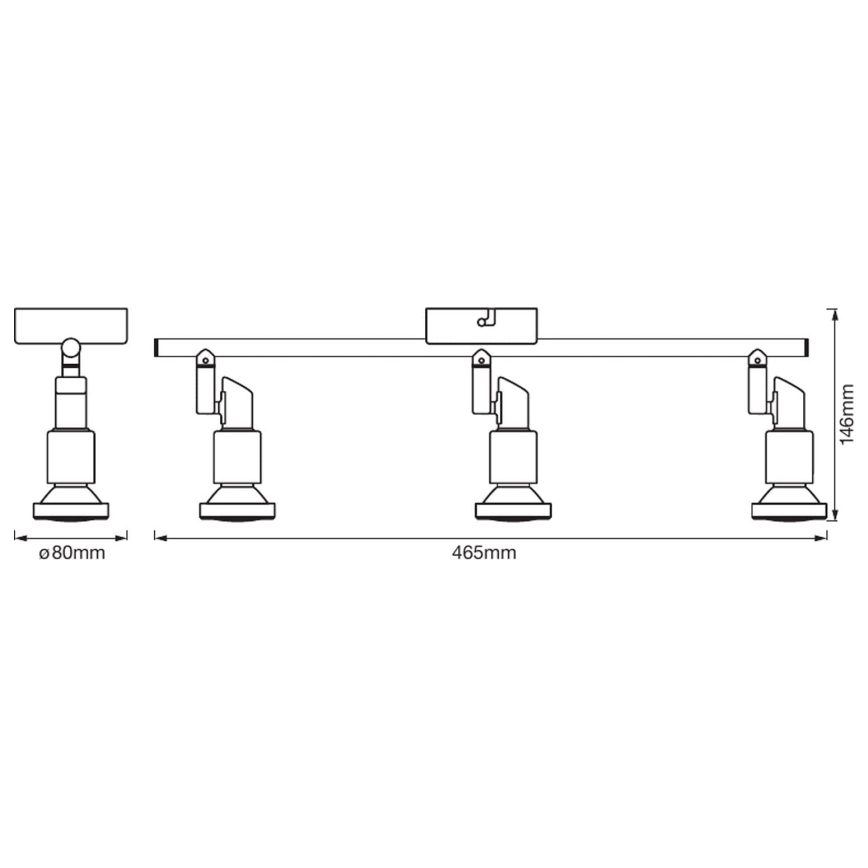Ledvance - LED Φωτιστικό σποτ SPOT 3xGU10/3W/230V