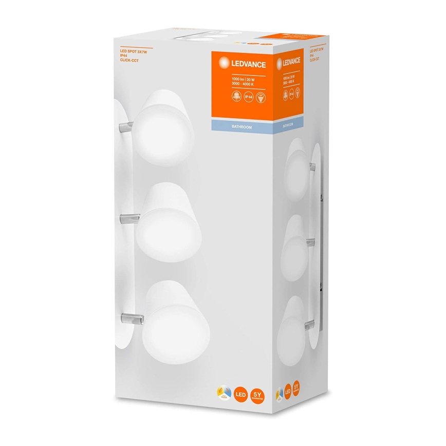 Ledvance - LED Φωτιστικό σποτ μπάνιου SPOT 3xLED/7W/230V IP44 3000/4000K CRI 90 Ra
