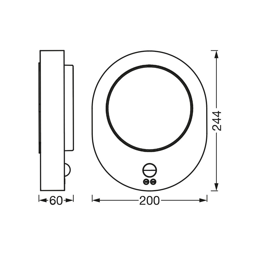 Ledvance - LED Φωτιστικό τοίχου εξωτερικού χώρου με αισθητήρα DISC LED/8W/230V IP44