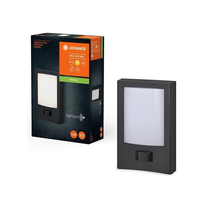 Ledvance - LED Φωτιστικό τοίχου εξωτερικού χώρου με αισθητήρα ENDURA STYLE LED/13W/230V IP44
