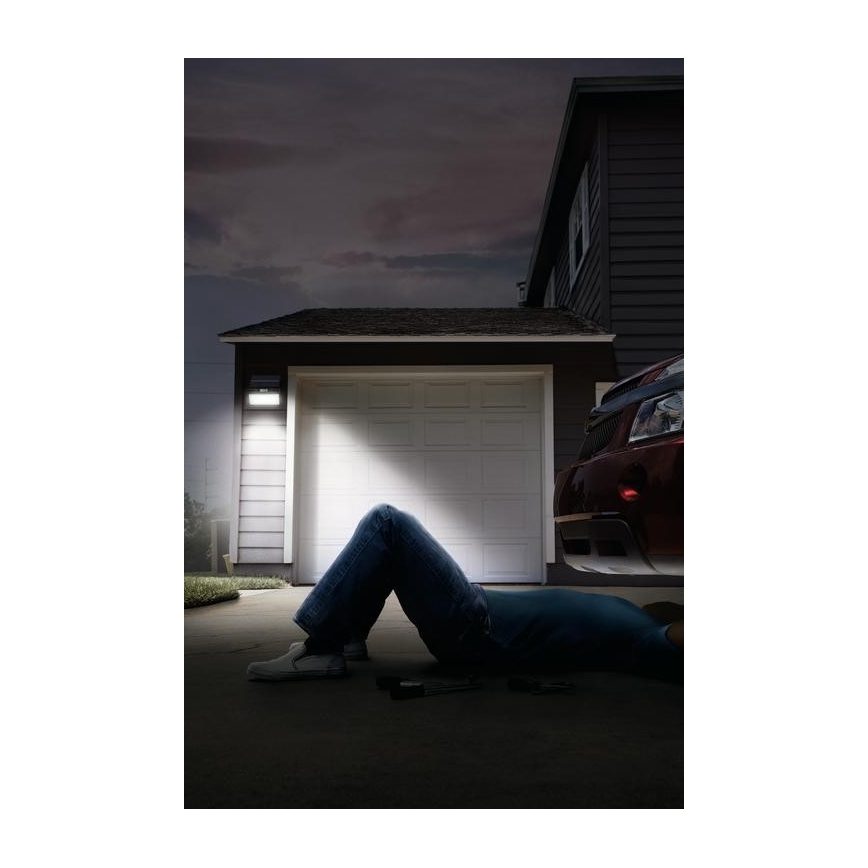 Ledvance - LED Εξωτερικός ηλιακός επιτοίχιος προβολέας με αισθητήρα κίνησης και λυκόφωτος FLOOD LED/2,9W/3,7V 2600 mAh IP44