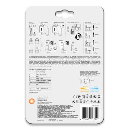 Ledvance - Φορητή LED τράπεζα ενέργειας με λειτουργία φακού MOBILE LED/0,5W/5V 1800mAh 2xUSB