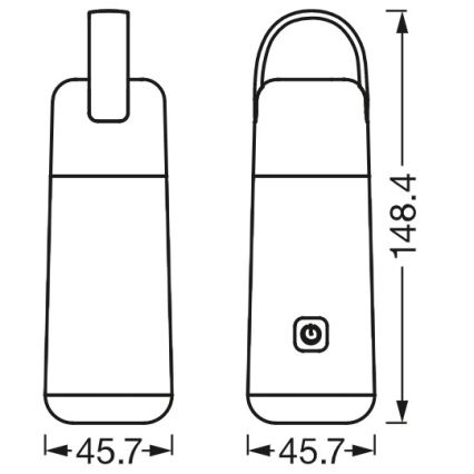 Ledvance - LED Power bank με λειτουργία φακού MOBILE LED/0,5W/5V 1800mAh 2xUSB