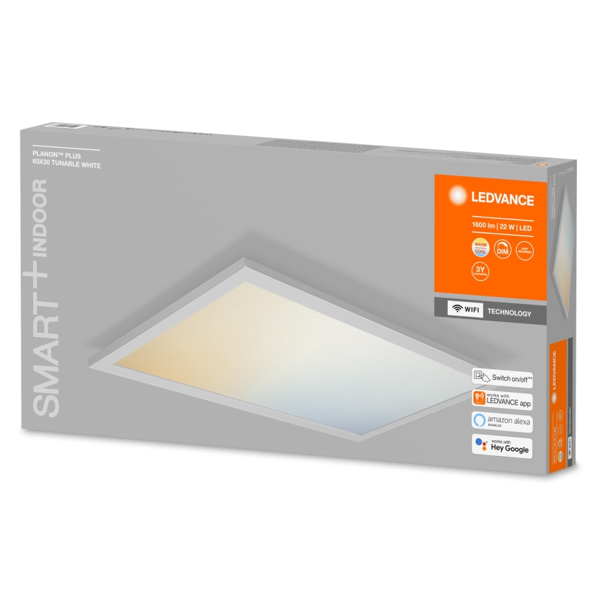 Ledvance - Ρυθμιζόμενο φωτιστικό οροφής LED SMART+ PLANON LED/22W/230V 30x60 cm Wi-Fi
