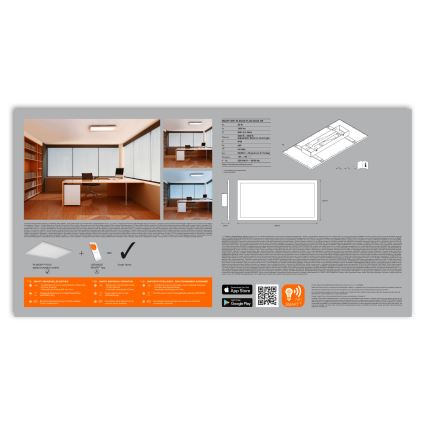 Ledvance - Ρυθμιζόμενο φωτιστικό οροφής LED SMART+ PLANON LED/22W/230V 30x60 cm Wi-Fi