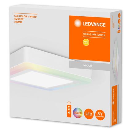 Ledvance - LED RGB Ρυθμιζόμενο Φωτιστικό Οροφής LED/19W/230V με τηλεχειριστήριο