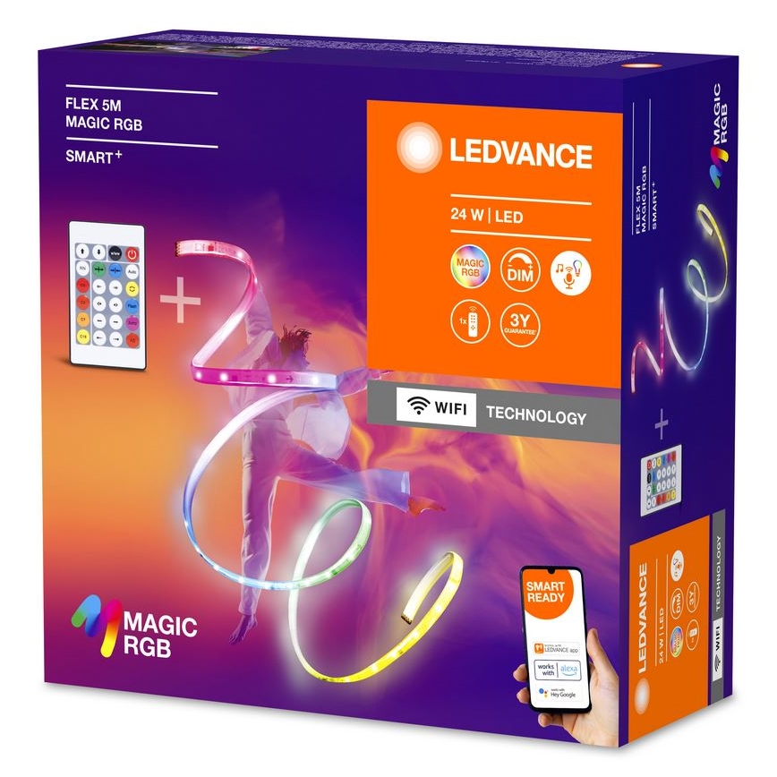 Ledvance - LED RGB Dimmable ταινία SMART+ MAGIC FLEX 5m LED/24W/230V Wi-Fi + τηλεχειριστήριο