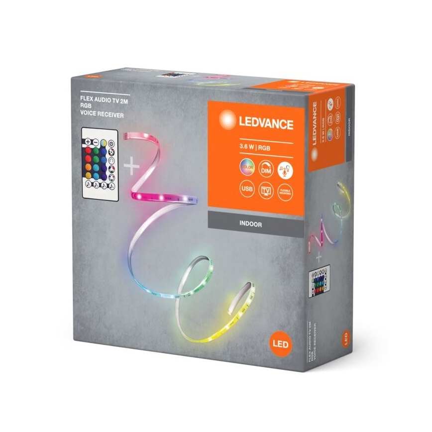 Ledvance - LED RGB Dimmable ταινία για TV FLEX AUDIO 2m LED/3,6W/5V + τηλεχειριστήριο