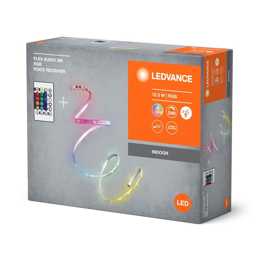 Ledvance - LED RGB Dimmable ταινία FLEX AUDIO 3m LED/12,5W/230V + τηλεχειριστήριο