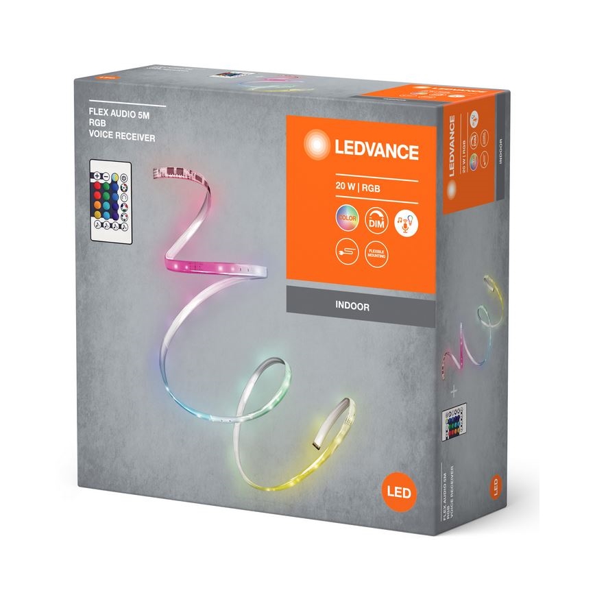 Ledvance - LED RGB Dimmable ταινία FLEX AUDIO 5m LED/20W/230V + τηλεχειριστήριο