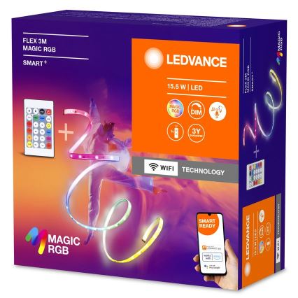 Ledvance - LED RGB Dimmable ταινία SMART+ MAGIC FLEX 3m LED/15,5W/230V Wi-Fi + τηλεχειριστήριο