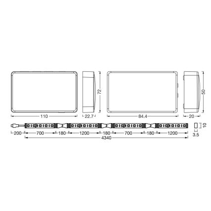 Ledvance - LED RGB Dimmable ταινία για TV SYNCH BOX FLEX SMART+ MAGIC 4,5m LED/18W/230V Wi-Fi