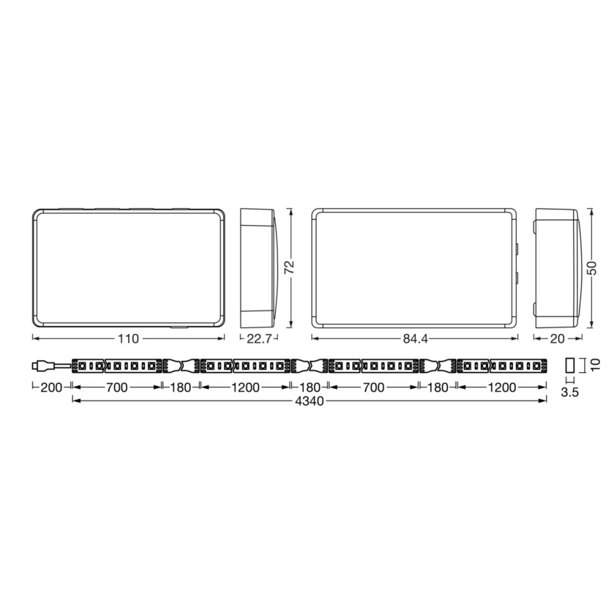 Ledvance - LED RGB Dimmable ταινία για TV SYNCH BOX FLEX SMART+ MAGIC 4,5m LED/18W/230V Wi-Fi