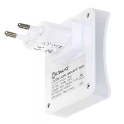 Ledvance - LED RGB Φωτιστικό προσανατολισμού με αισθητήρα για πρίζα LUNETTA LED/0,3W/230V