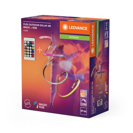 Ledvance - LED RGB ρυθμιζόμενη ηλιακή ταινία FLEX MAGIC 3m LED/1,2W/3,7V 2000 mAh IP44 + τηλεχειριστήριο