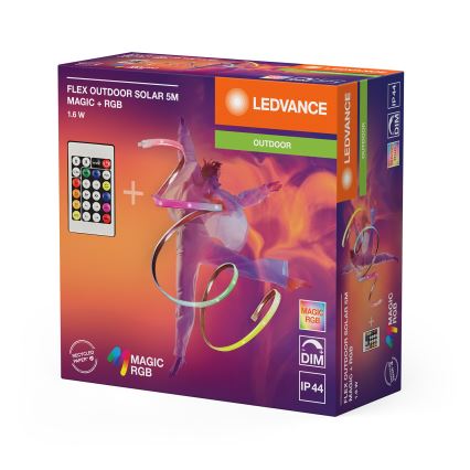 Ledvance - LED RGB Ρυθμιζόμενη ηλιακή ταινία FLEX MAGIC 5m LED/1,6W/5V + τηλεχειριστήριο