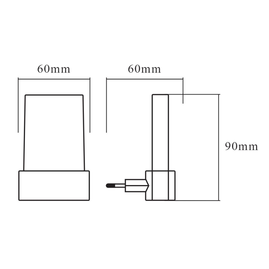 Ledvance - LED RGB Φως νυκτός με αισθητήρα LUNETTA LED/0,28W/230V