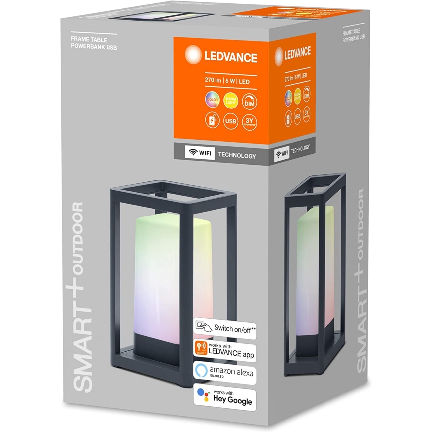 Ledvance - LED RGBW Dimmable λάμπα εξωτερικού χώρου με power bank LED/5W/230V Wi-Fi