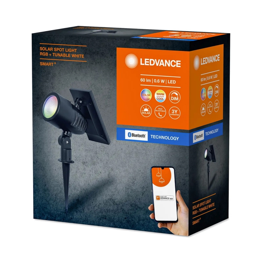 Ledvance - LED RGBW Dimmable ηλιακό φωτιστικό SMART+ SOLAR LED/0,6W/3,7V 2000 mAh 3000-6500K IP44