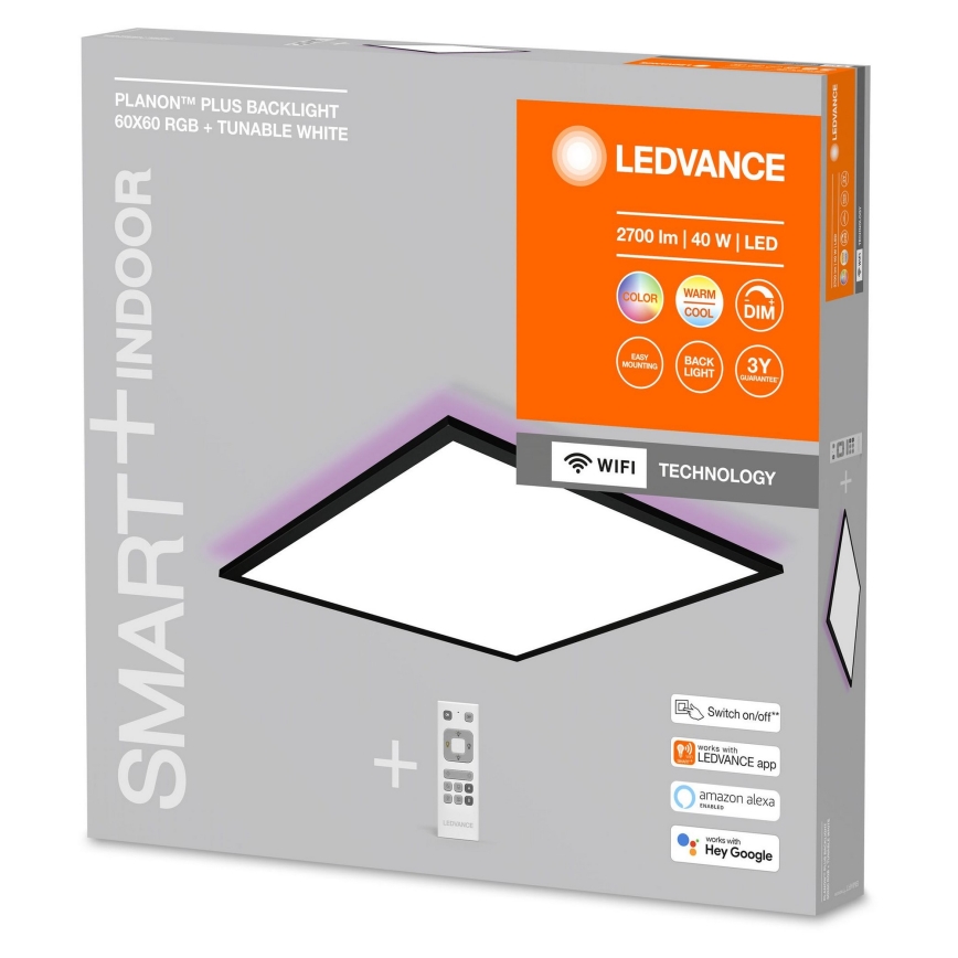 Ledvance - LED RGBW Dimmable πάνελ πλαφονιέρα SMART+ PLANON LED/40W/230V Wi-Fi + τηλεχειριστήριο