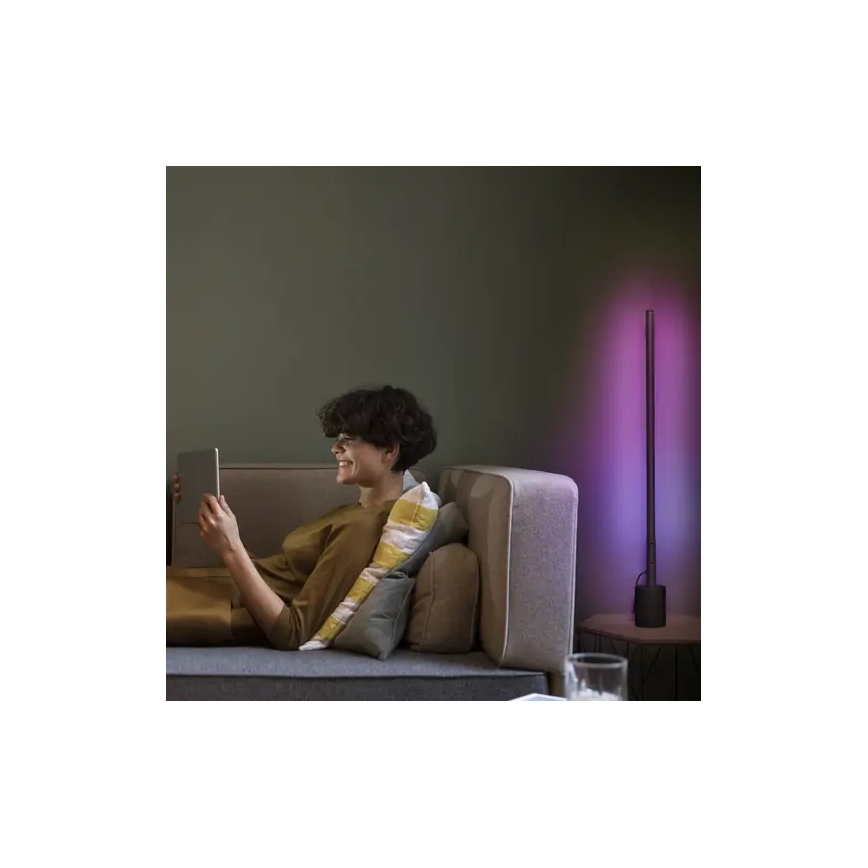 Ledvance - LED RGBW Dimmable φωτιστικό δαπέδου SMART+ FLOOR LED/8W/230V 2700-6500K Wi-Fi μαύρο + τηλεχειριστήριο