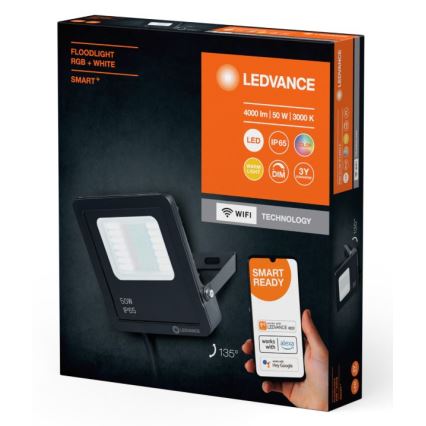 Ledvance - LED RGBW Dimming Εξωτερικού χώρου προβολέας SMART+ FLOODLIGHT LED/50W/230V IP65 Wi-Fi