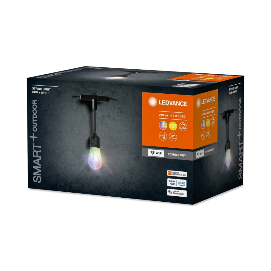 Ledvance - LED RGBW ρυθμιζόμενη εξωτερική γιρλάντα SMART+ STRING 12xLED/0,37W/230V IP44 Wi-Fi