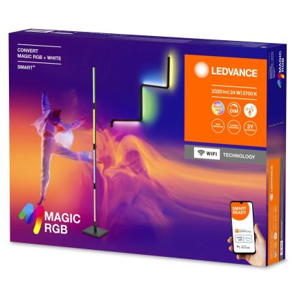 Ledvance - LED RGBW Επιδαπέδια λάμπα dimming 2σε1 SMART+ MAGIC LED/24W/230V Wi-Fi