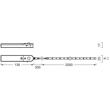Ledvance - LED ταινία με αισθητήρα κίνησης FLEX 2m LED/3,6W/4xAA