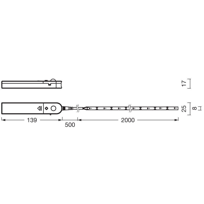 Ledvance - LED ταινία με αισθητήρα κίνησης FLEX 2m LED/3,6W/4xAA