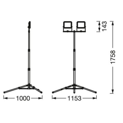 Ledvance - LED Εξωτερικός Προβολέας με Βάση WORKLIGHT TRIPOD 2xLED/10W/230V 6500K IP65