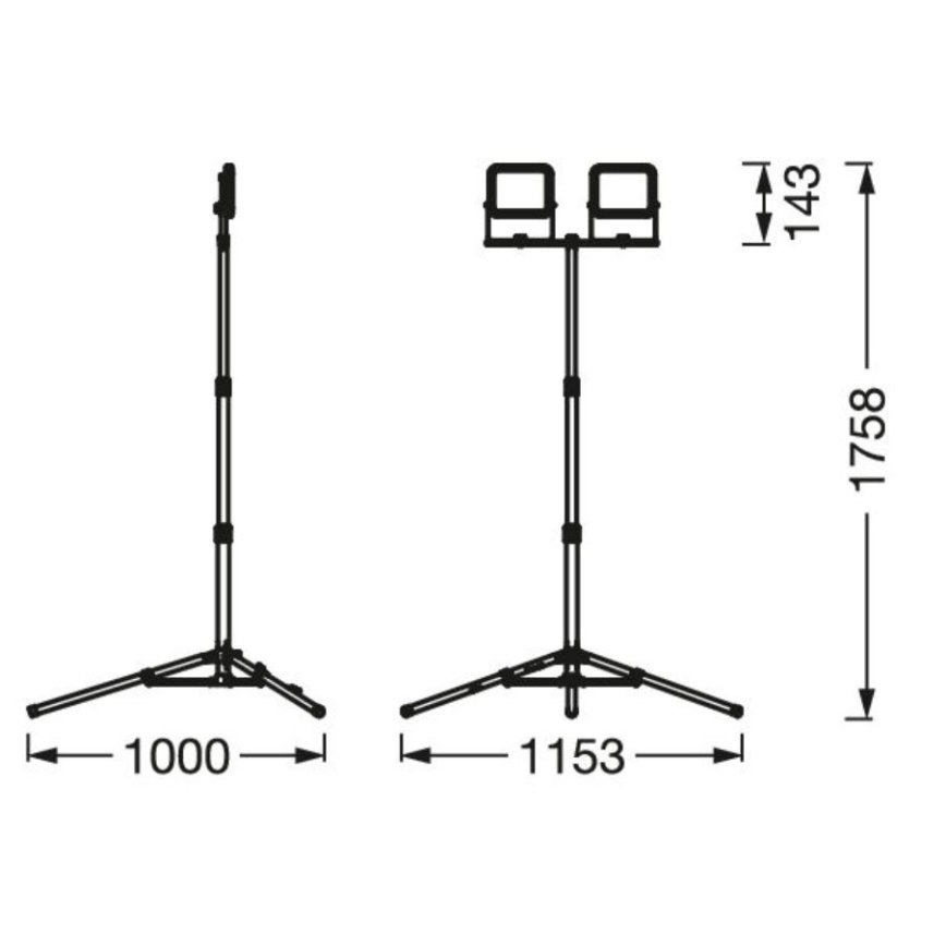 Ledvance - LED Εξωτερικός Προβολέας με Βάση WORKLIGHT TRIPOD 2xLED/10W/230V 6500K IP65