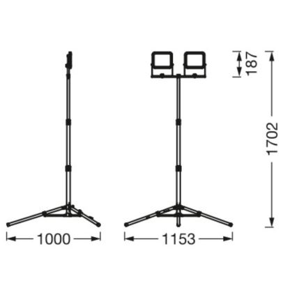 Ledvance - Προβολέας εξωτερικού χώρου LED με ένα holder WORKLIGHT TRIPOD 2xLED/20W/230V 6500K IP65