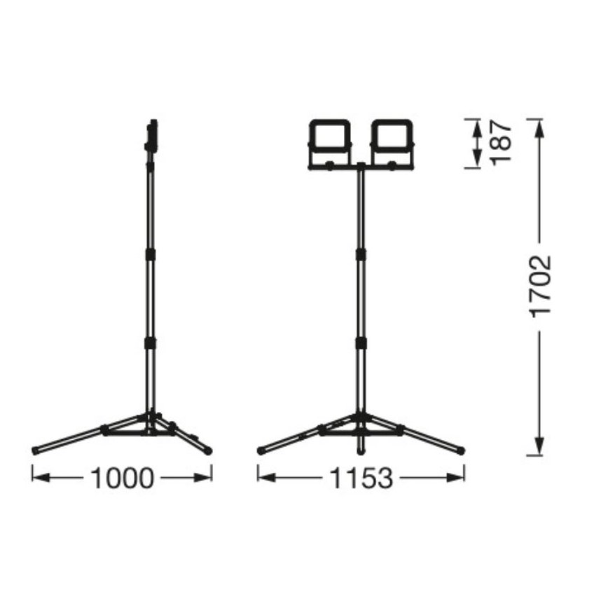 Ledvance - Προβολέας εξωτερικού χώρου LED με ένα holder WORKLIGHT TRIPOD 2xLED/20W/230V 6500K IP65