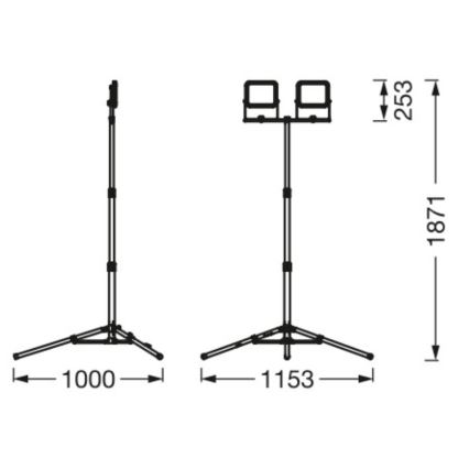 Ledvance - Προβολέας εξωτερικού χώρου LED με ένα holder WORKLIGHT TRIPOD 2xLED/30W/230V 6500K IP65