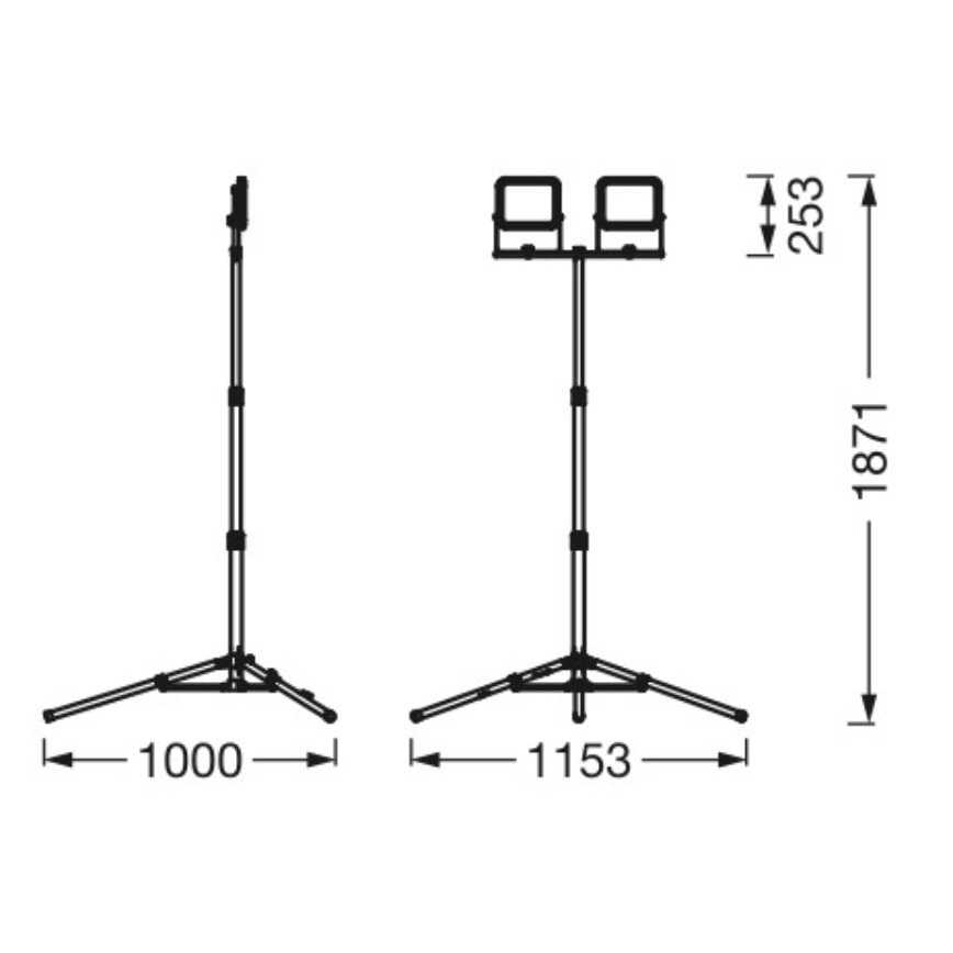 Ledvance - Προβολέας εξωτερικού χώρου LED με ένα holder WORKLIGHT TRIPOD 2xLED/30W/230V 6500K IP65