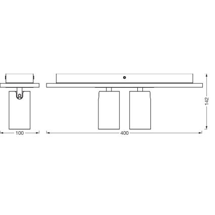 Ledvance - LED Σποτ DECOR MERCURY 2xGU10/3,4W/230V