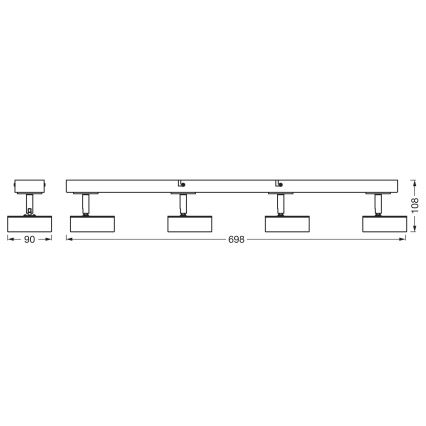 Ledvance - LED Σποτ DECOR PLUTO 4xLED/4,8W/230V