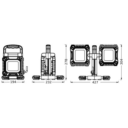 Ledvance - LED Φωτιστικό εργασίας WORKLIGHT FLEX 2xLED/30W/230V IP65