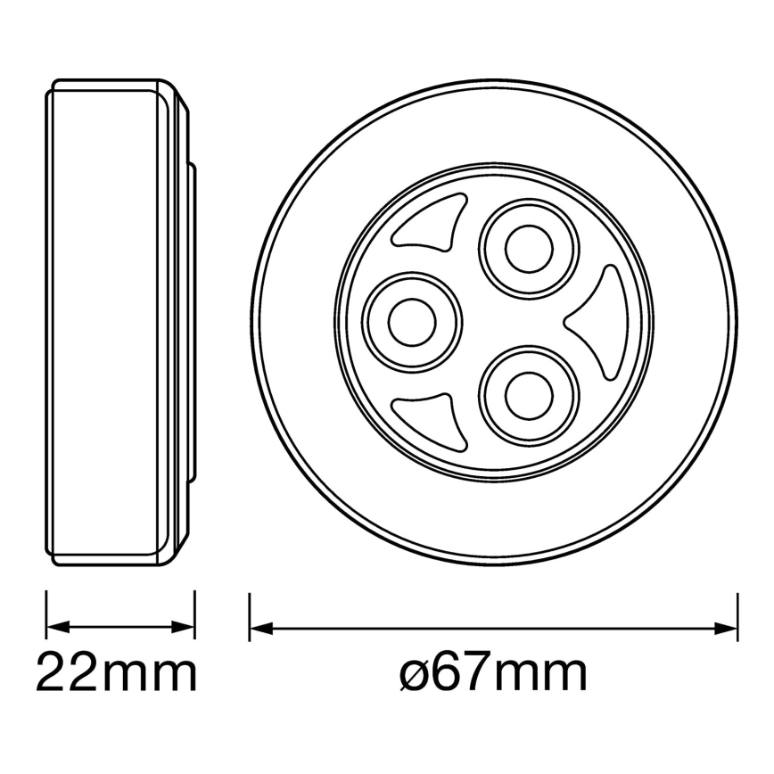 Ledvance - LED Φωτιστικό νυκτός αφής DOT-IT LED/0,2W/3xAAA