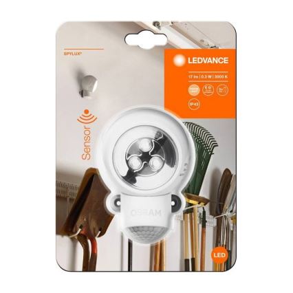 Ledvance -LED Φωτιστικό προσανατολισμού εξωτερικού χώρου με αισθητήρα SPYLUX LED/0,3W/3xAA IP43