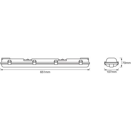 Ledvance - LED Φωτιστικό φθορισμού στεγανό DAMP T8 2xG13/7W/230V IP65