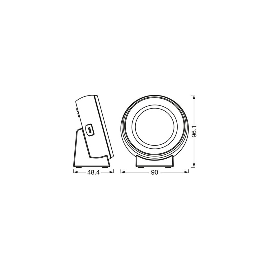 Ledvance - Ψηφιακό ρολόι LED με φωτισμό NIGHTLUX LED/0,3W/5V 1000mAh 3000/4000/6500K