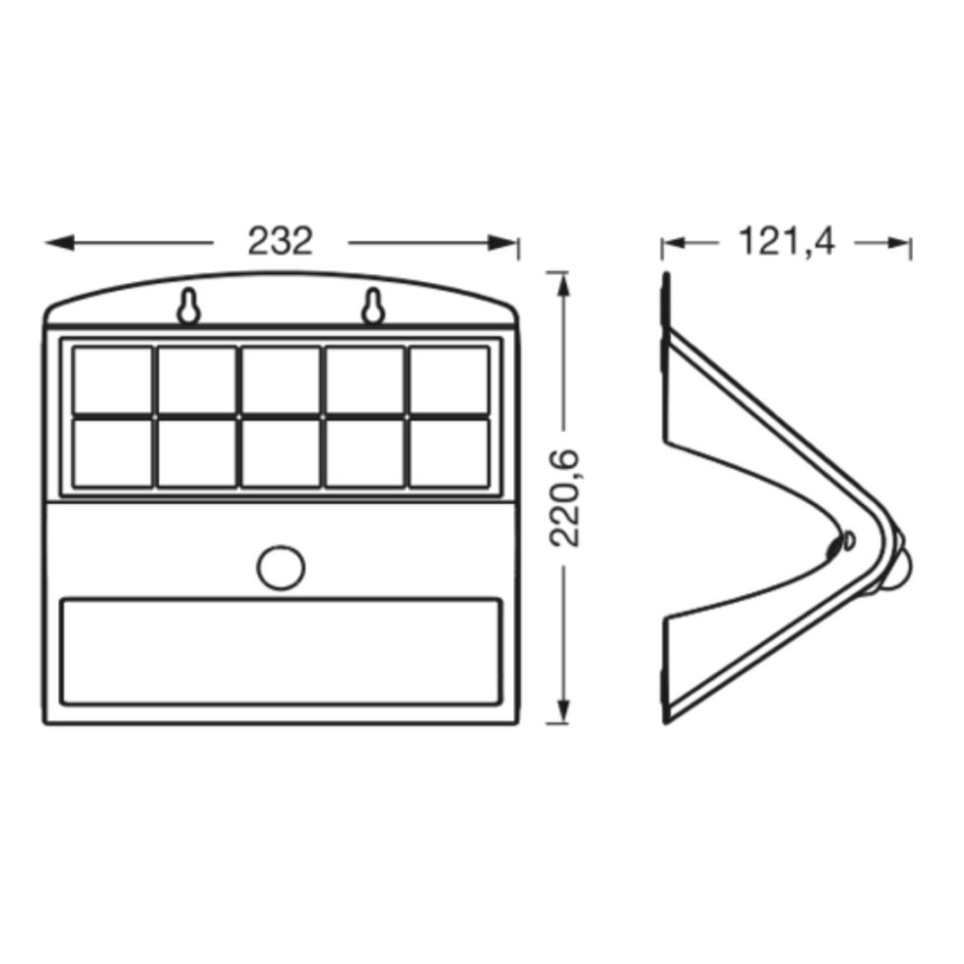 Ledvance - LED Ηλιακό φωτιστικό τοίχου με αισθητήρα κίνησης και λυκόφωτος ΠΕΤΑΛΟΥΔΑ LED/8W/3,7V 2000 mAh IP65