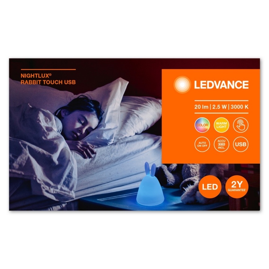 Ledvance - LED Παιδικό νυχτερινό φωτιστικό αφής TOUCH LED/2,5W/5V 1200 mAh