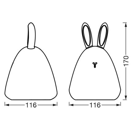 Ledvance - LED Παιδικό νυχτερινό φωτιστικό αφής TOUCH LED/2,5W/5V 1200 mAh