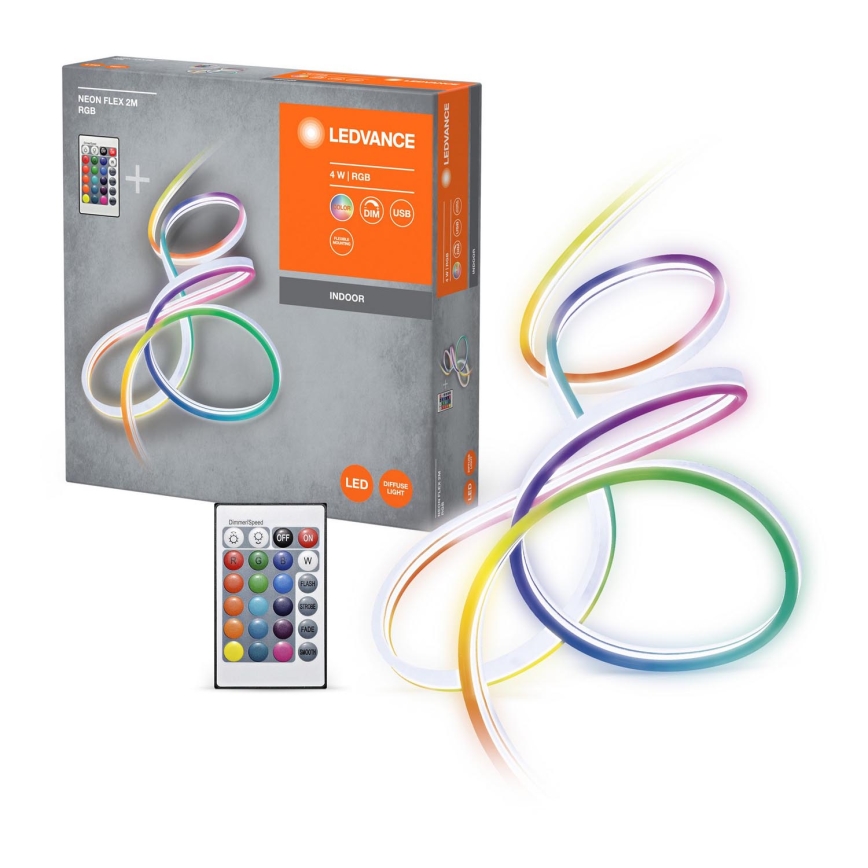 Ledvance - Ρυθμιζόμενη λωρίδα LED RGBW NEON FLEX 2,1m LED/4W/5V με τηλεχειριστήριο
