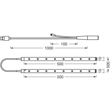 Ledvance - Ρυθμιζόμενη ταινία LED RGB FLEX TV MOOD 1m LED/4W/5V + τηλεχειριστήριο